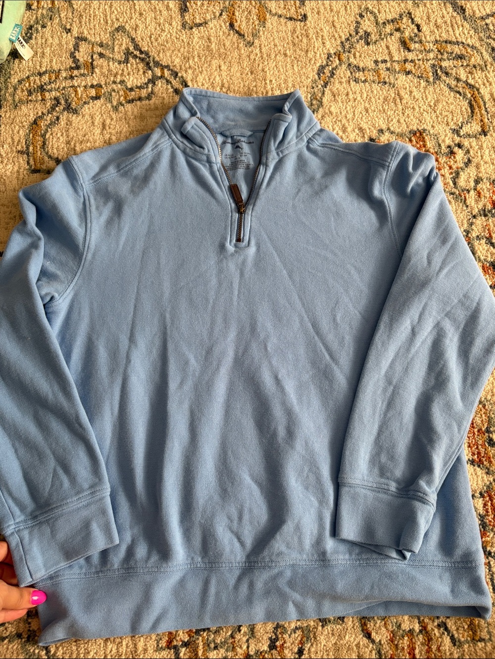Tommy Bahama Light Blue Half-Zip Pullover Sweater